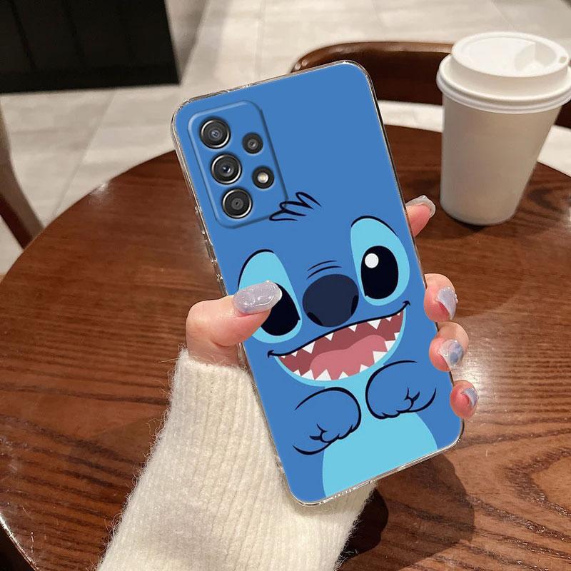 Klare Hülle für Samsung Galaxy A57 A37 A56 A36 A55 A54 A35 A26 A07 A17 A16 A06 A34 A15 Hülle Blau Pink Engel Lilo-Stitch Cartoon