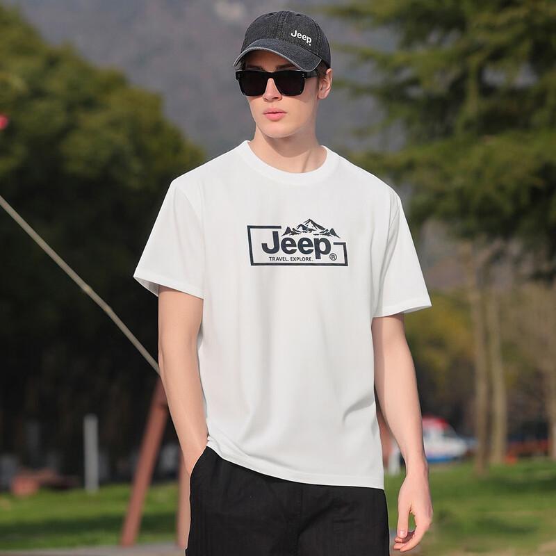 JEEP Men's Solid Drop Shoulder Short Sleeve T-Shirt