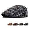Vintage Plaid Forward Cap Beret Autumn Winter Warm Newsboy Painter Cap