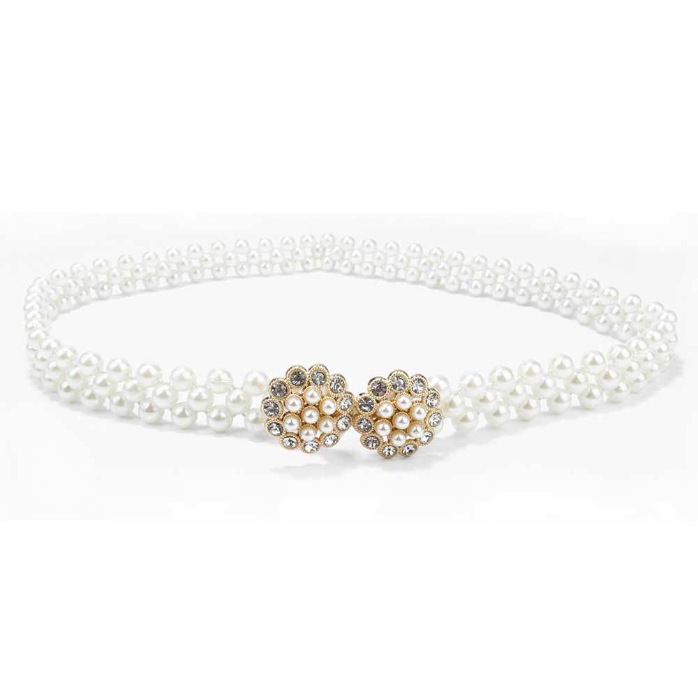 

Обработанная женская жемчужная поясная цепочка, милое платье, эластичный эластичный пояс, женское украшение