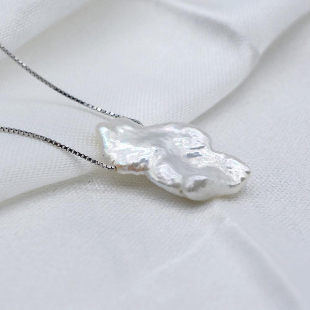 Colier unic baroc cu perle Pandantiv cu perle crete naturale de apă dulce Colier din argint 925 Colier cu pandantiv pentru femei