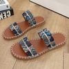 Fashion 2025 Summer New Bohemian Style Flat Sandals for Plus Size Women Beach Ready with Trendy Elements Anti-slip Big Size Shoes 43