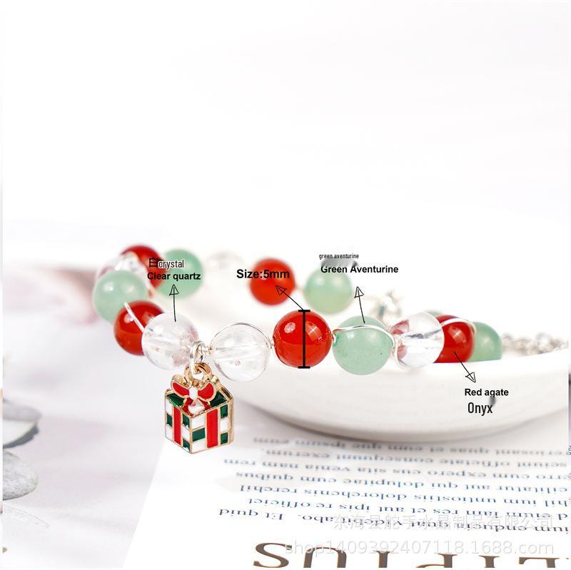 Women s Natural Crystal Christmas Wind Bracelet