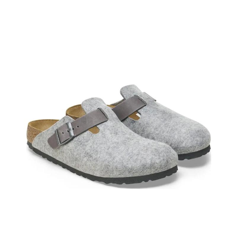 Birkenstock Boston Unisex Soft Comfort EVA Wear Resistant Anti Slip Closed Toe Clogs Gray Regular Fit 1026149 41