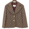 Gucci Excellent Condition G Jacquard Tailored Jacket, Women's, Brown and Black, Size 38, 623766, 2020 Jacket 38 Brown / BlackUsed