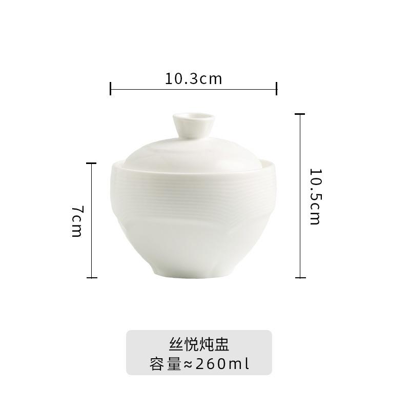 Eintopf-Tasse, High-End Hotelgeschirr, Restaurant-Spezialität Wasserdicht Vogelnester, Suppenflügelbecher mit Deckel, Chinesische Gedämpfte Eierschale für eine Person