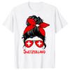 Funny Swiss Switzerland Girl Flag T Shirts Tee Tops Round Neck ShortSleeve Fashion Tshirt Clothing Casual Basic Tshirts