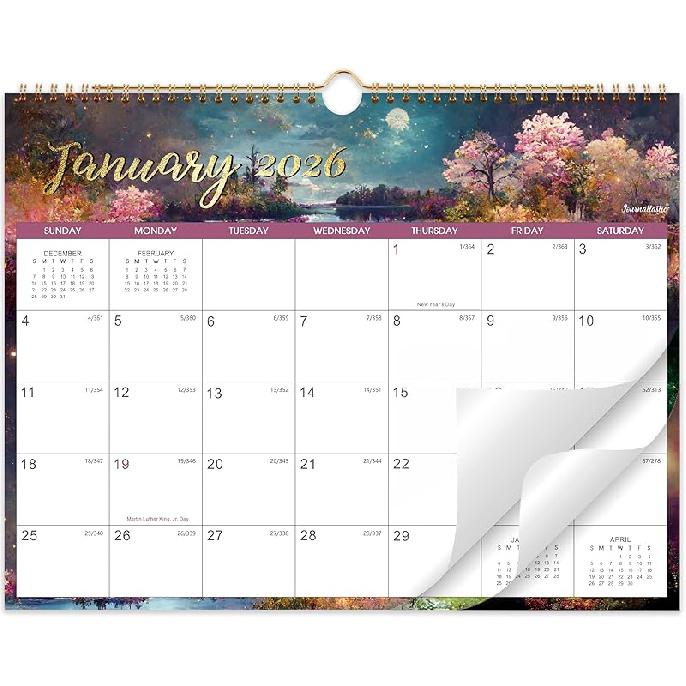 2026 Calendar - 2026 Wall Calendar, Jan. 2026 - Dec. 2026, 15  x 11.5 , 12 Monthly Wall Calendar 2026, Twin-Wire Binding + Hanging Hook + Thick Paper 2026 Wall Calendar