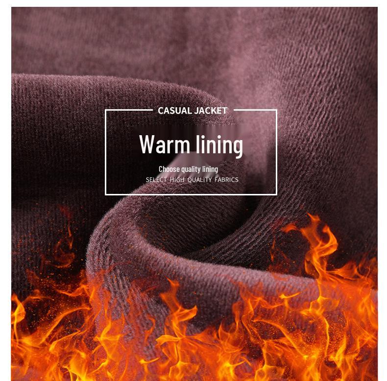 Fleece-Lined Button-Up Cardigan for Older Men - Autumn/Winter Style