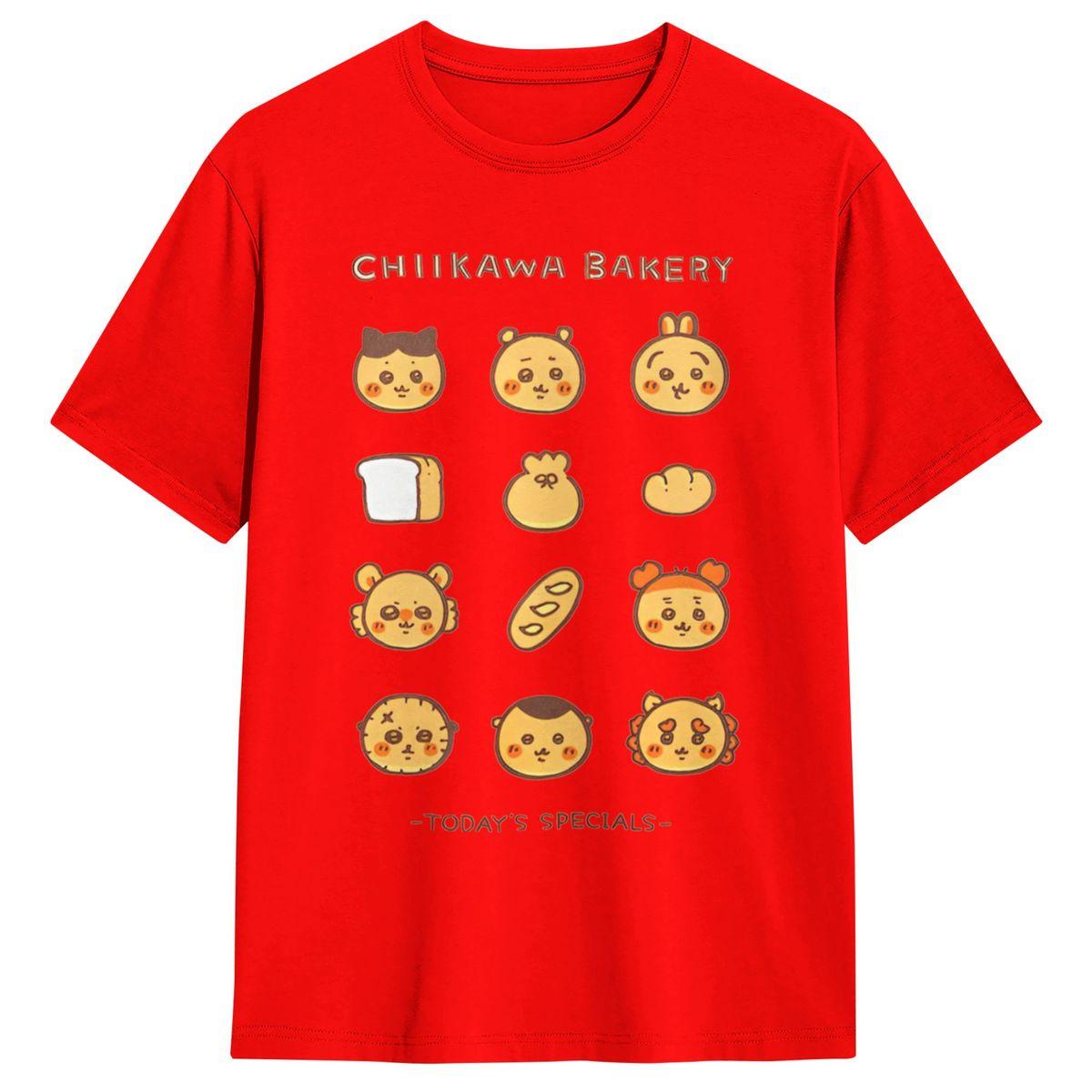 Мужская футболка Chiikawa Chiikawa Bakery Футболки Хипстер Пляжная футболка Забавный дизайн 100% хлопок Топы Идея для подарка S