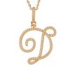 A-Z Cursive Initial Letter Pendant Necklace For Women Simple Rope Chain Pendant Necklace Jewelry Gift