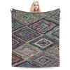 Warm Soft Blankets Girls Boys Airplane Travel Retro Bohemian Woven Pattern   Blanket  For Couch Chair Fashion Sofa Bed Cover