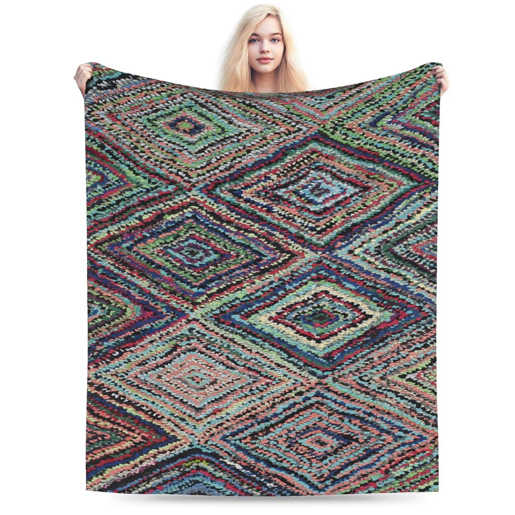 Warm Soft Blankets Girls Boys Airplane Travel Retro Bohemian Woven Pattern   Blanket  For Couch Chair Fashion Sofa Bed Cover