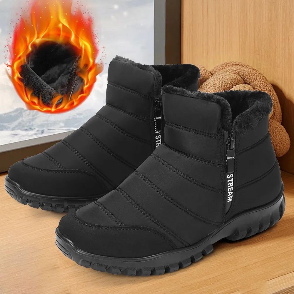 Winter Men's Ankle Snow Boots Waterproof Non Slip Shoes for Men Casual Keep Warm Plush Footwear
