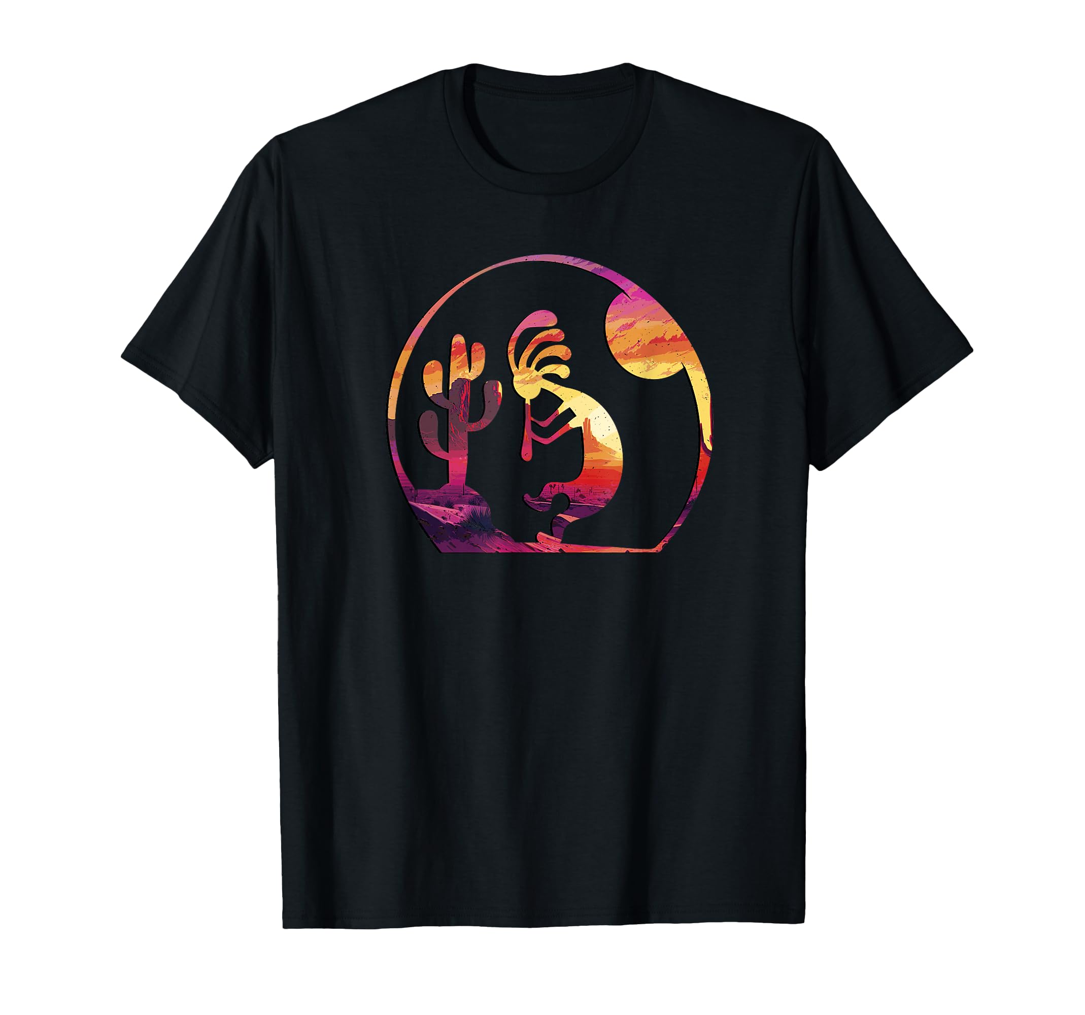 

Vintage Native American Symbol Sunset Kokopelli T-Shirt чёрный