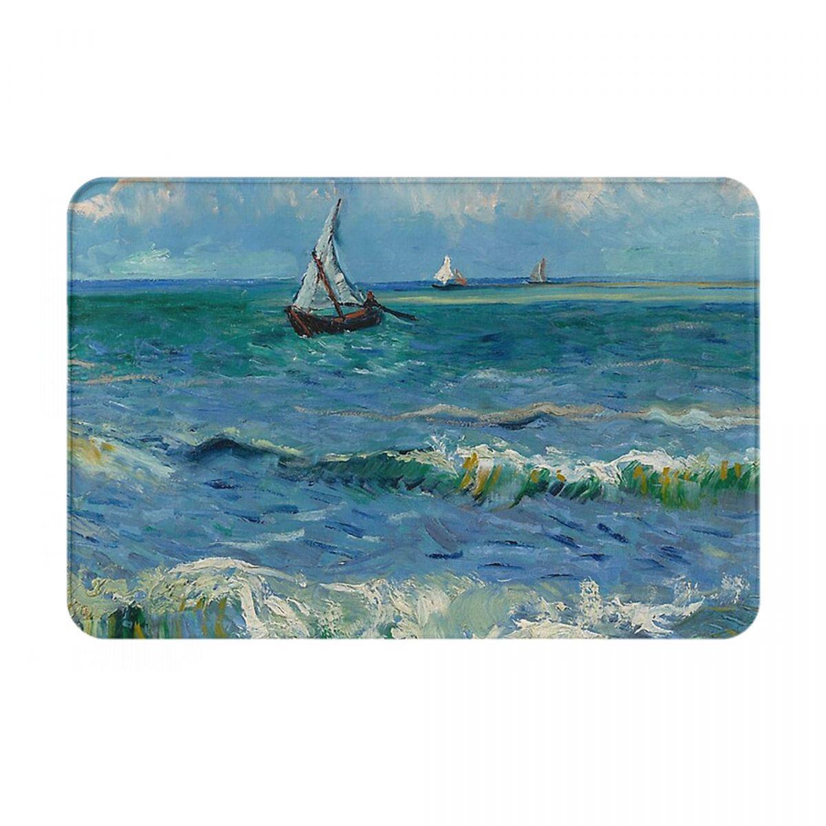 Sterrennacht Vincent Van Gogh Antislip Deurmat Vloermat Slijtvast Tapijt Kleed voor Keuken Entree Huis Slaapkamer Voetmat Matten 60x40 cm