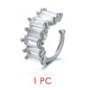 Fake Piercing Ear Cuff For Women Hip-hop Rock Cubic Zirconia 1PC Silver Color Cuban Chain Cartilage Clip Earrings KAE330