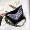 Wide Geometric Strap Shoulder Bag Large Capacity Crossbody Bags For Women Retro Pu Leather Women's Bag