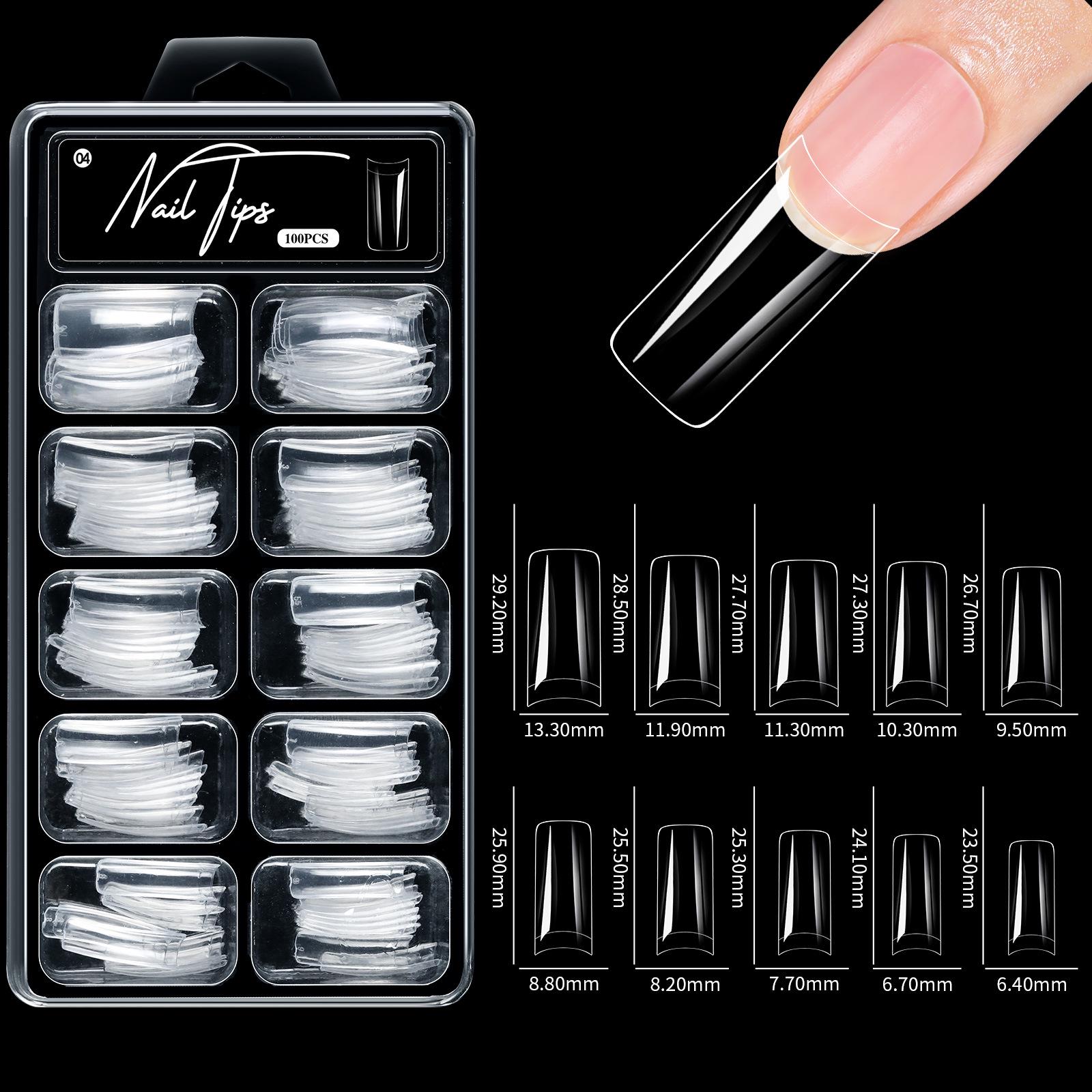 

Трансграничный матовый набор типсов для ногтей двойного назначения без пропила - Коробка 100 шт.