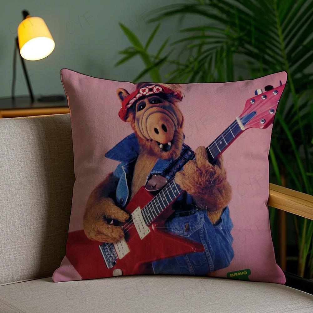 Tv Series Alf Pillow Case Anti-Dustmite Pillowcase Invisible Zipper Silky Short Plush Sofa Cushion Cover