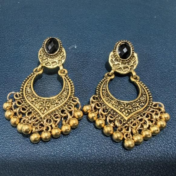 Earrings Bohemian Owl Bronze Vintage Carved Geometric Tassel Earrings Women