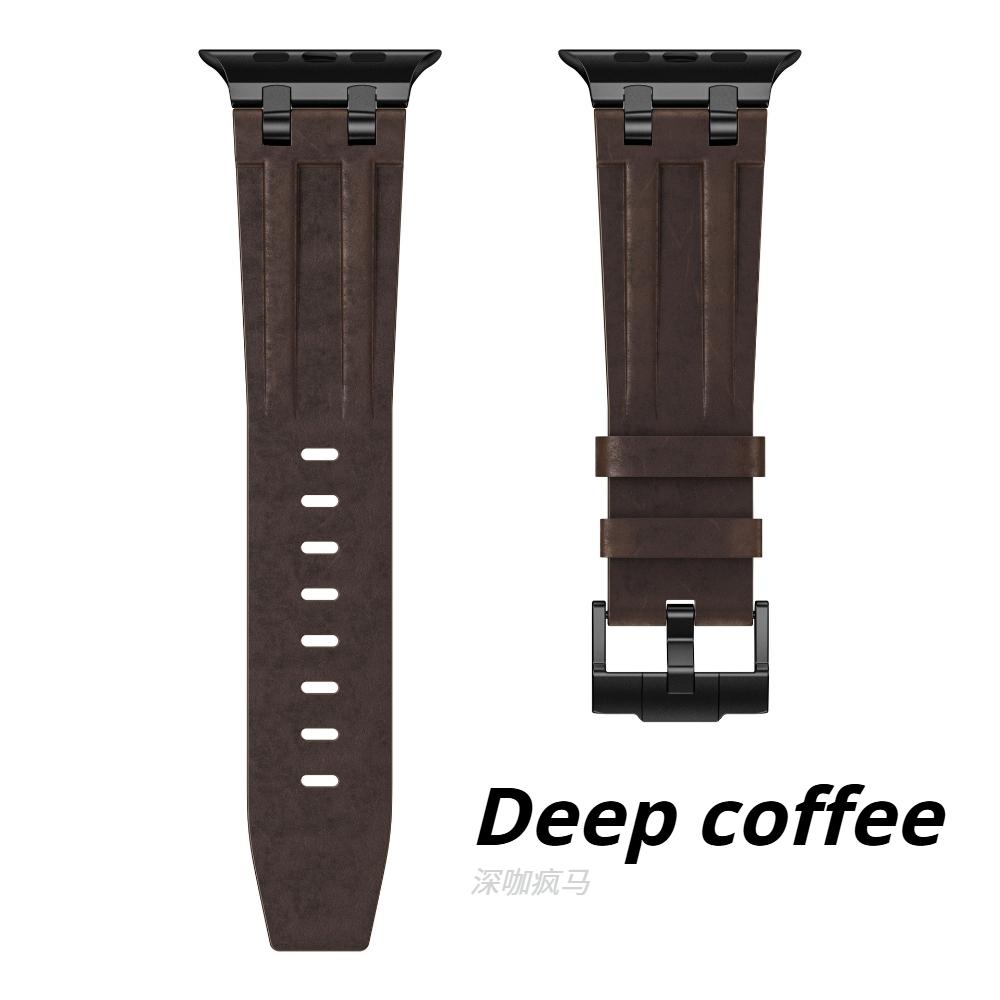 Leather Watch Band for Apple Watch Strap 49mm 46mm 45mm 44mm Luxury Man Bracelet for iWatch Ultra 3 Series 11 10 9 8 7 6 Se Band