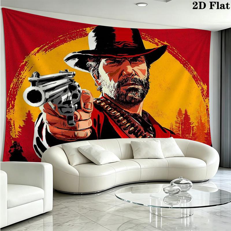 Red Dead Redemption Pattern Home Decor Tapestry, Wall Hanging, Decorative RV Wall Cloth.MGT0918239