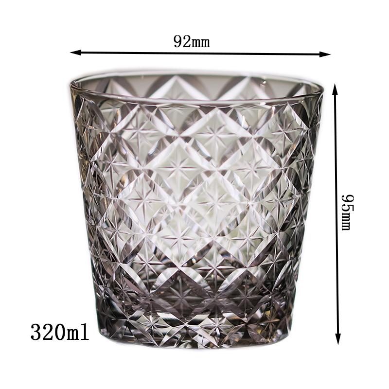 11 Oz 8.5 Oz Hand Cut Edo Kiriko Grey Crystal Glass Whiskey Tumbler With Hand Carved Star Pattern Unique Bourbon Glass Tumbler