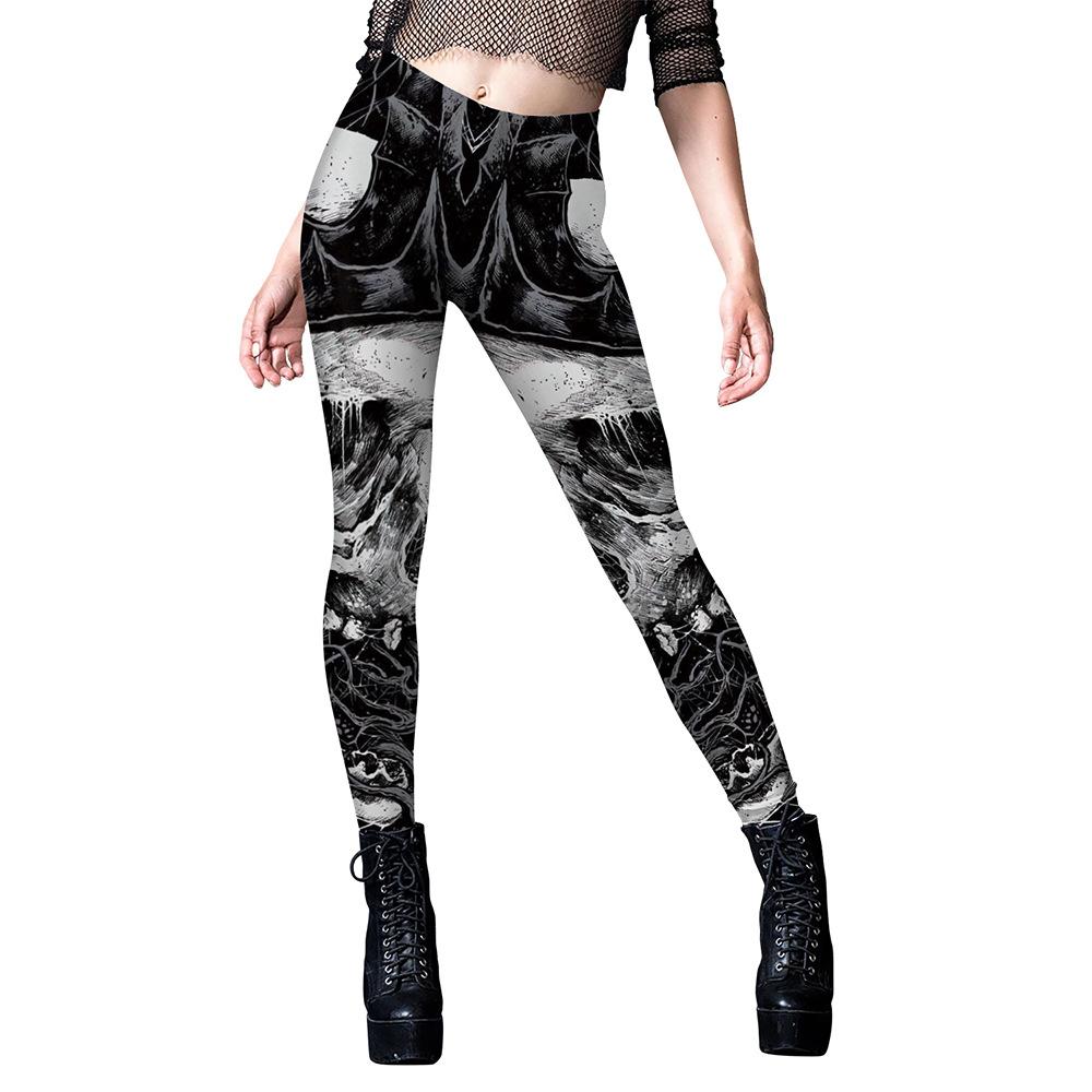 Halloween Orgy Spoof Digital Print Stretch Sports Leggings Woman