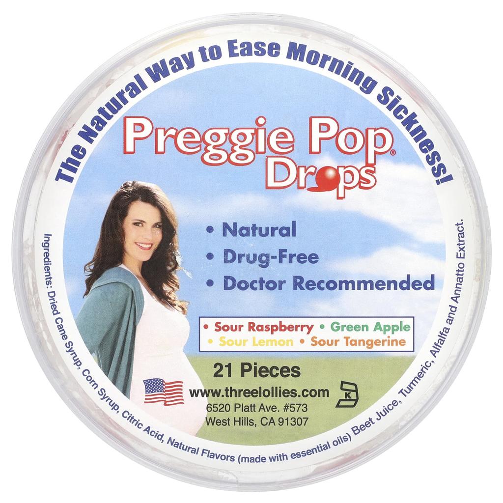 Preggie Pop Drops, Sour Fruit, 21 Count