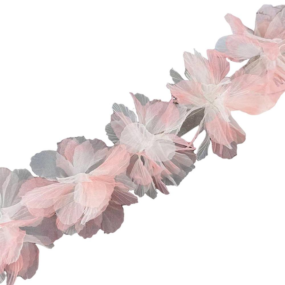 10pcs Flowers Large Flower 3D Flower Lace Handmade Colorful Organza Flower 3D Design Approx 5cm Chiffon Flowers Dress Decoration