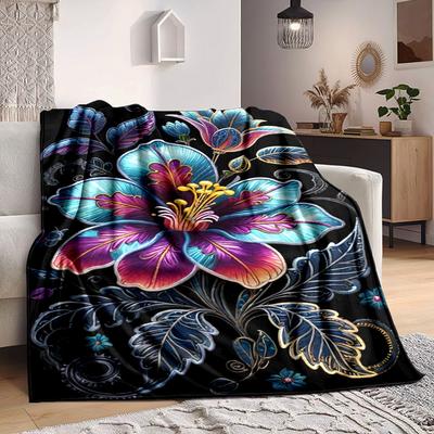 1 Stück Fantasy Blumen Decke Leichte Flanell Decke Überwurfdecke Für Sofa, Bett, Reisen, Camping, Wohnzimmer, Couch, Stuhl Und Bett yy2509026185
