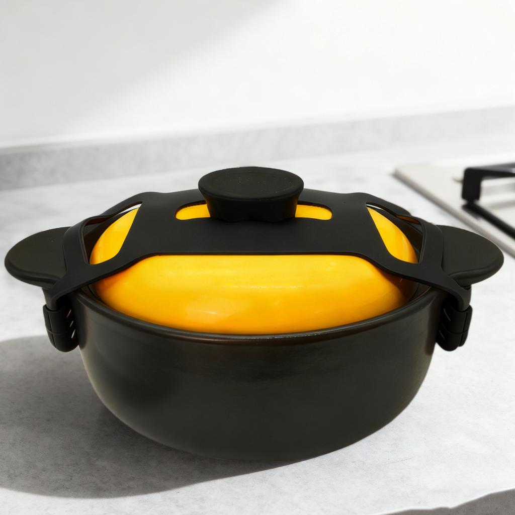 Universal Crockpot Lid Holder No-Spill Design Reusable Elastic Self-Lock Silicone Tie  for 6/7/8 Quart Pots