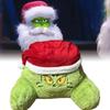 Cozy Plush Green Monster Grinch Pillow Christmas Holiday Decorative Cushion For Home Use