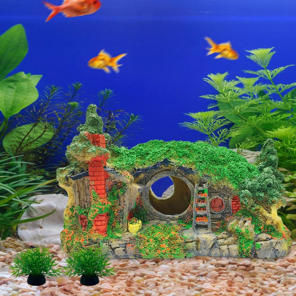Aquarium Decor House Cave Hole Shelter, Accessories for Betta,Creative,Fish Tank Hut
