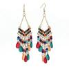 Ethnic Water Drop Tassel Earrings: Long Bohemian Beaded Jewelry