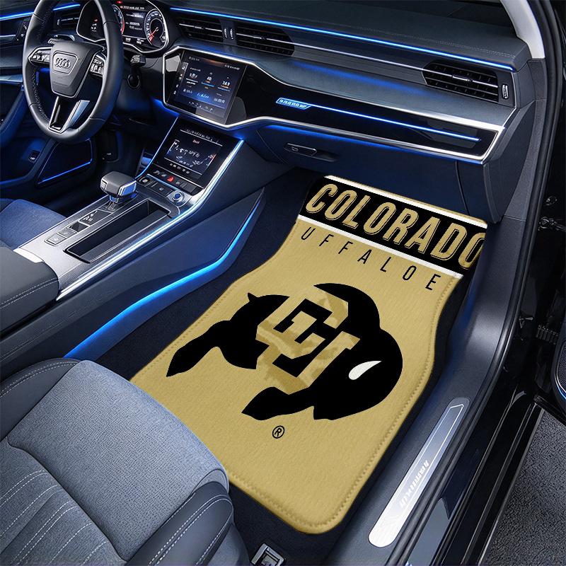 Colorado Buffaloes Black Car Floor Mats Full Coverage All-Season Car Mats, XPE Non-Slip And Wear-Resistant Mats Suitable for SUV Interiors, Textured C