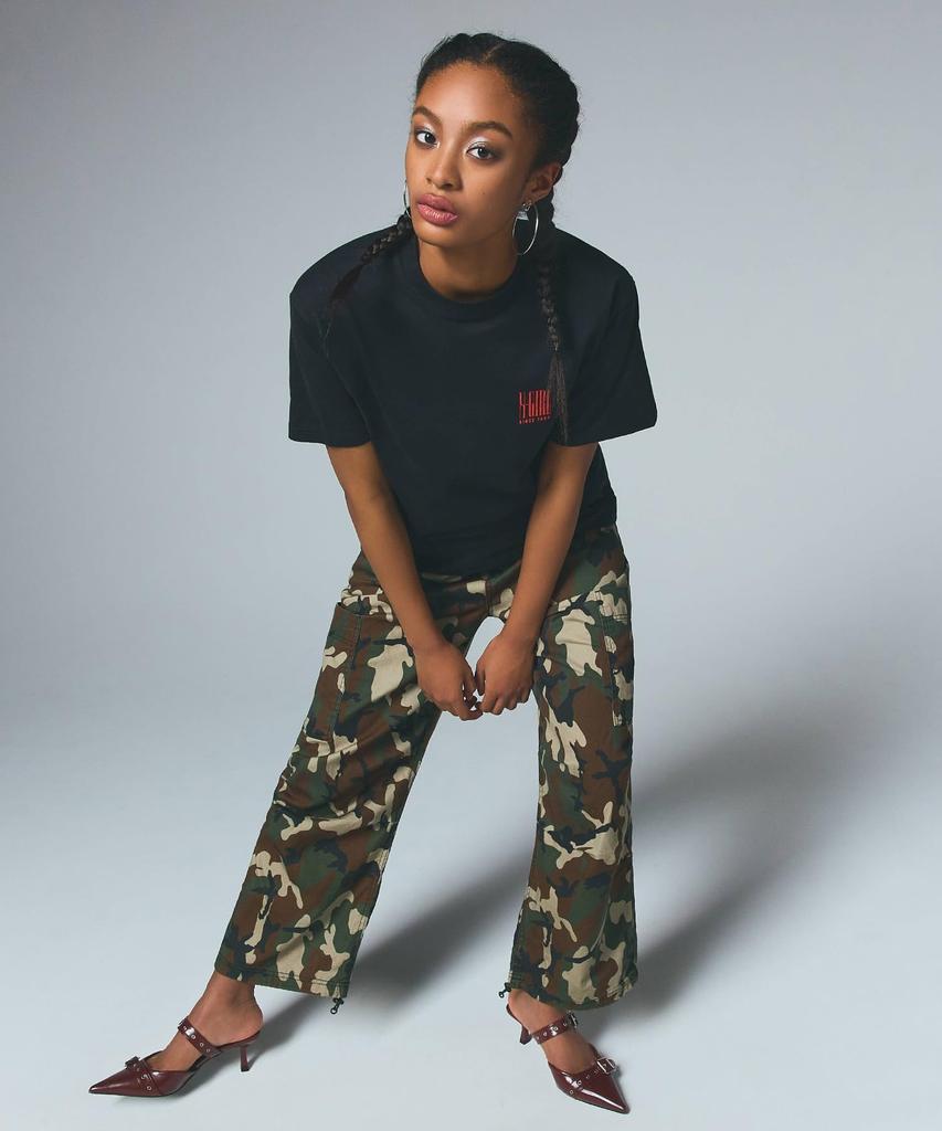 X-girl Vertical Logo Short Sleeve Tee, Size XL, 105252011008, Black