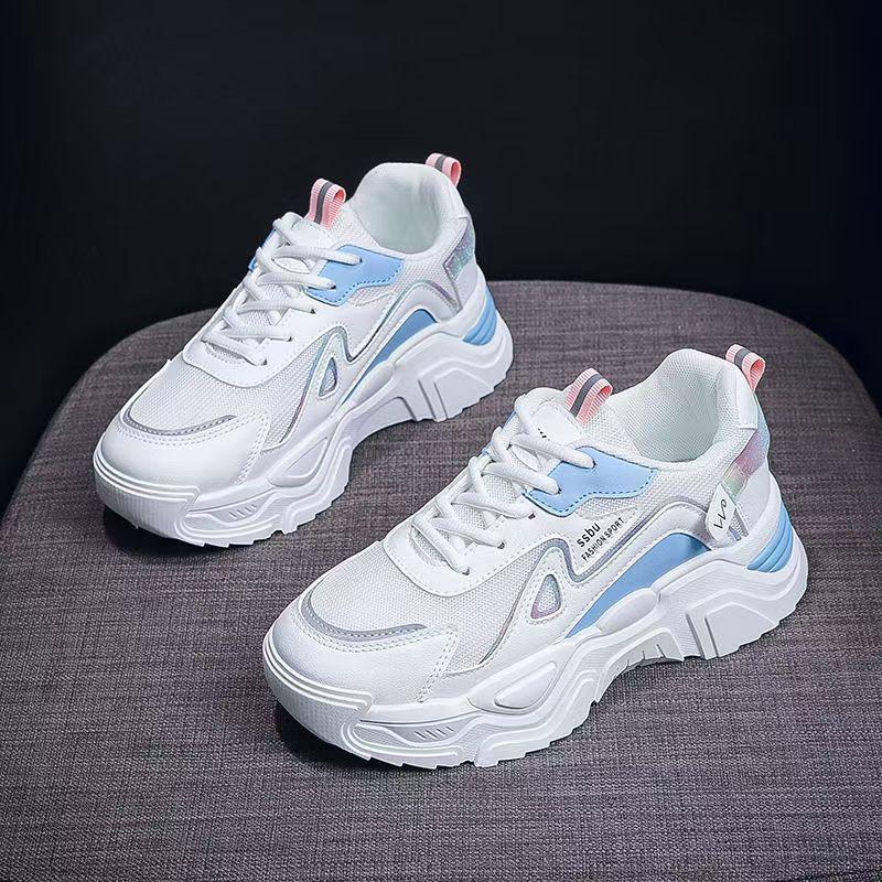 Niche Thick-soled Round-head Mesh Breathable Shoes Autumn Dad Shoes Campus Wind Shoes