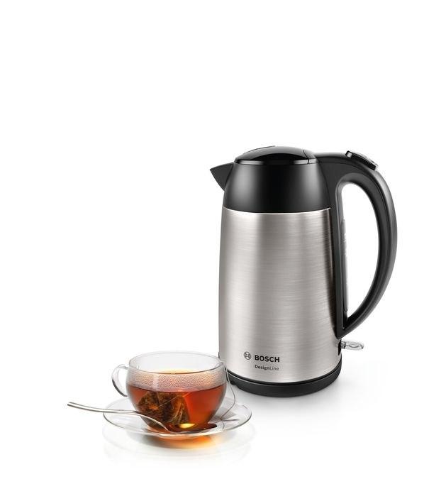 Bosch | Kettle | Designline Twk3P420 | Electric | 2400 W | 1.7 L | Stainless Steel | 360° Rotational Base | Stainless Steel/Black