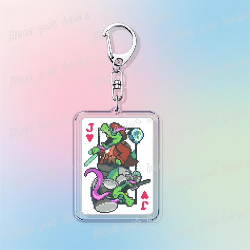 

Deltarune Poker Cards Keychain Accessories Bag Charms Chibi Game TennaKeychains Womens Keyrings Jewelry Fans Freinds Gift