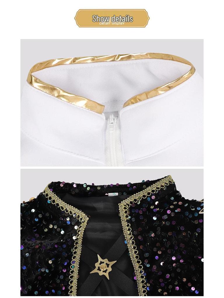 Demon Hunter Girls K-Pop Wave Rumizzoi Mira Black Gold Costume - Anime Movie Performance Style