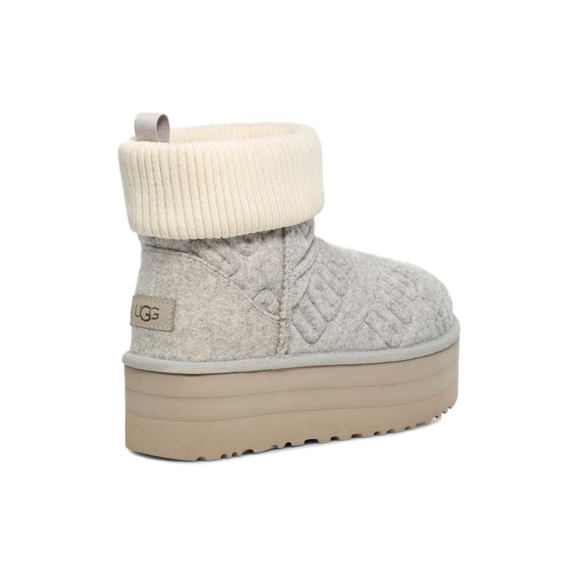 UGG  Classic Mini Platform Felted Boot Grey Women Sneakers 1144047-GREY