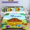 3pcs Hey Duggee3 Cover Set - Personalized Name, HD Printed Bedding with 1 Cover and 2 Pillowcases - Perfect for Home Decor, Easy Care