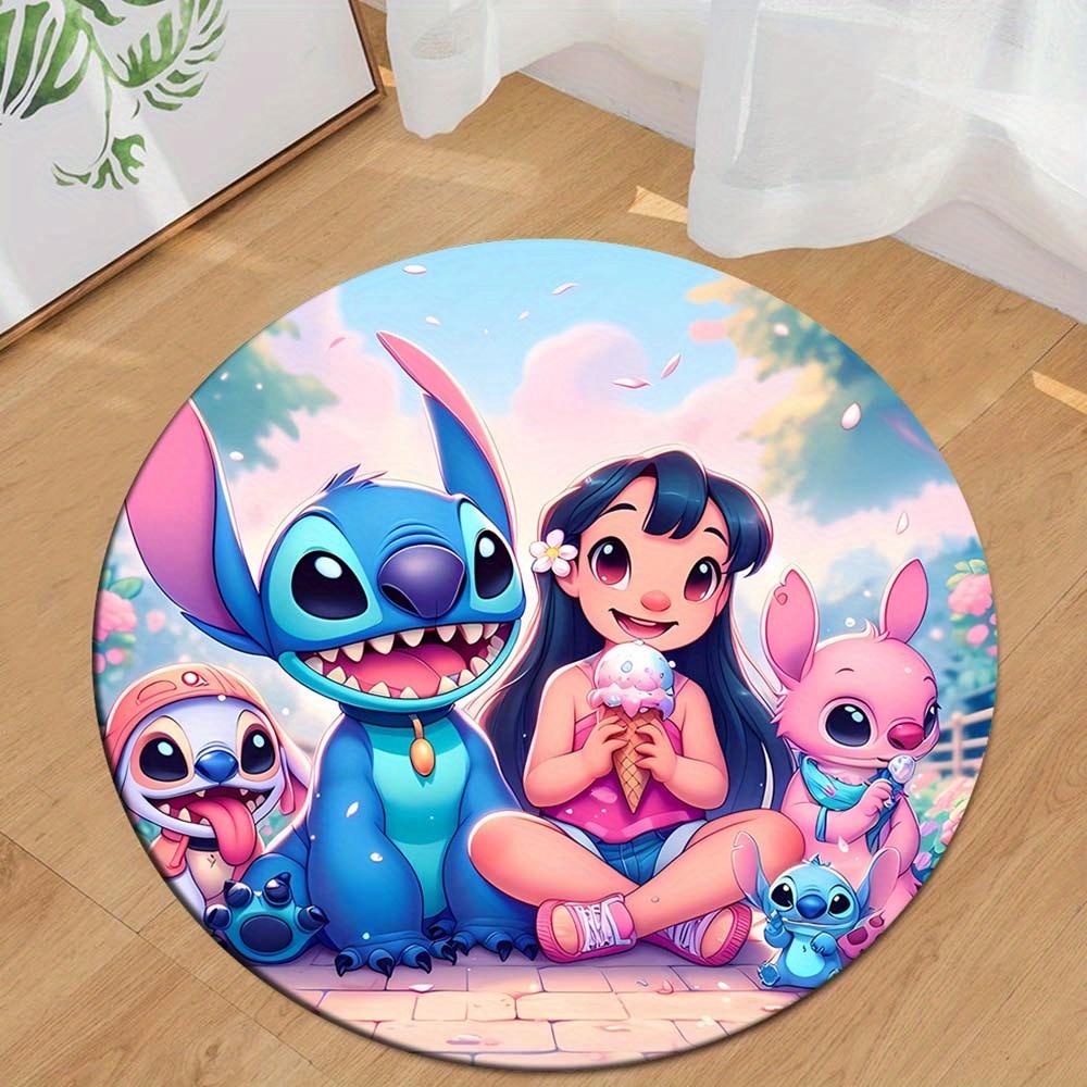 

1pc Lilo&Stitch Round Area Rug , Playroom Bedroom Living Room Indoor Decor Rug , Perfect for Leisure Areas , Bedside , Cloakroom , and Outdo 80cm/31.5in