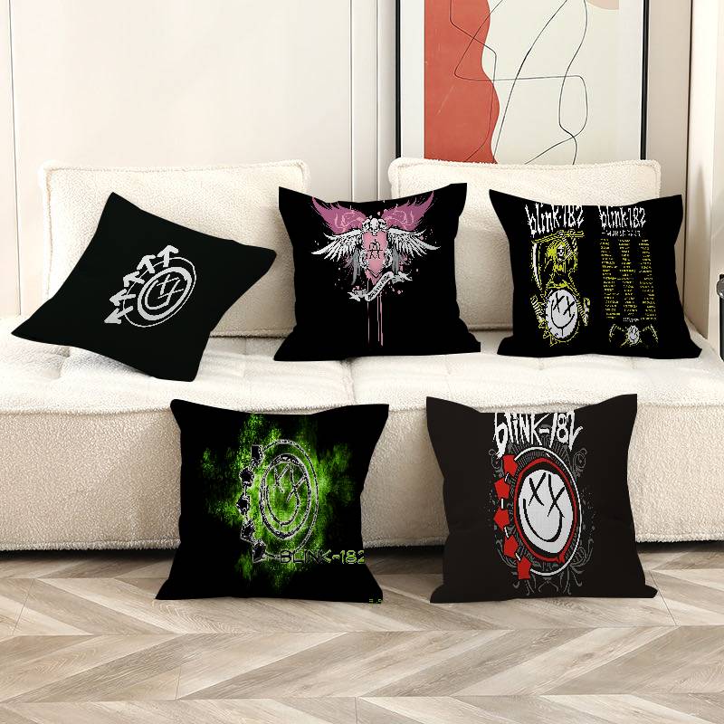 B-BLINK-182 Band Cushion Cover Polyester Sofa Cushions Decorative Throw Pillows Home Decoration Pillowcover