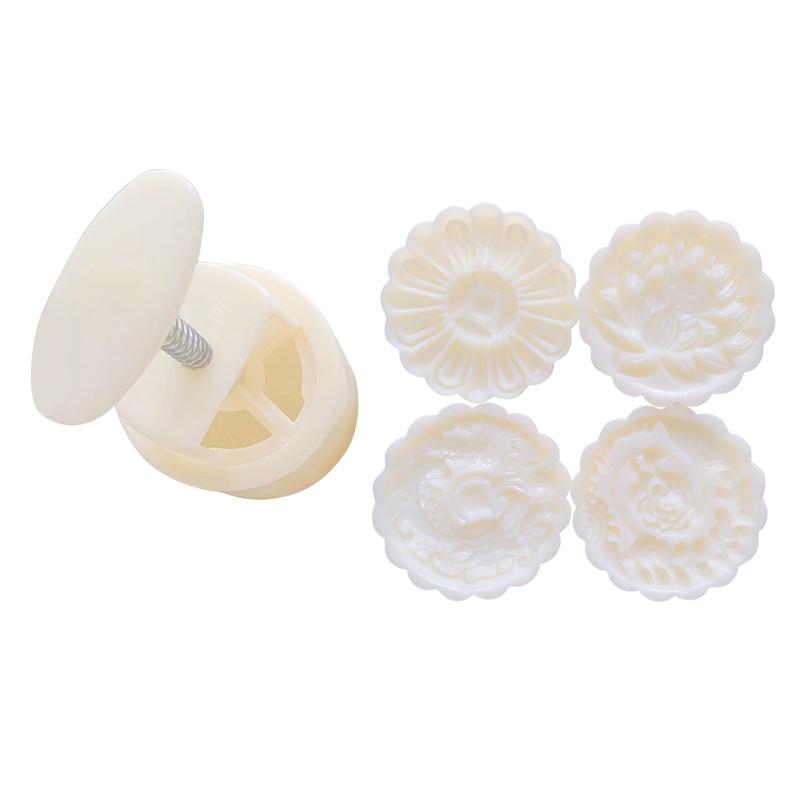 Moon Festival Dessert Maker Baking Tool 3D Round Flower Pattern Dessert Molds Hand Press Molds Pastry Tool 1