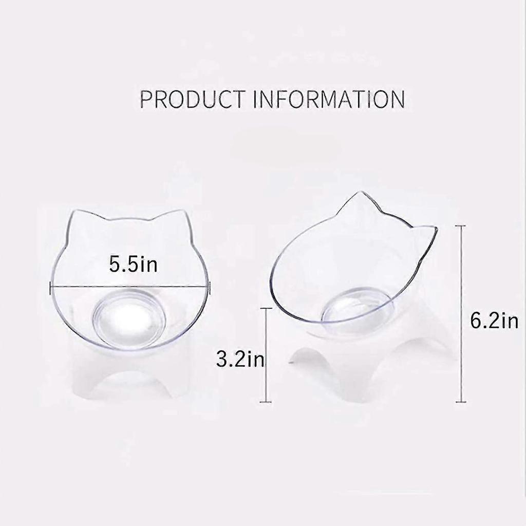 15elevated Cat Food Bowls With Silicone Pet Mat, Plastic Bowl With Stand