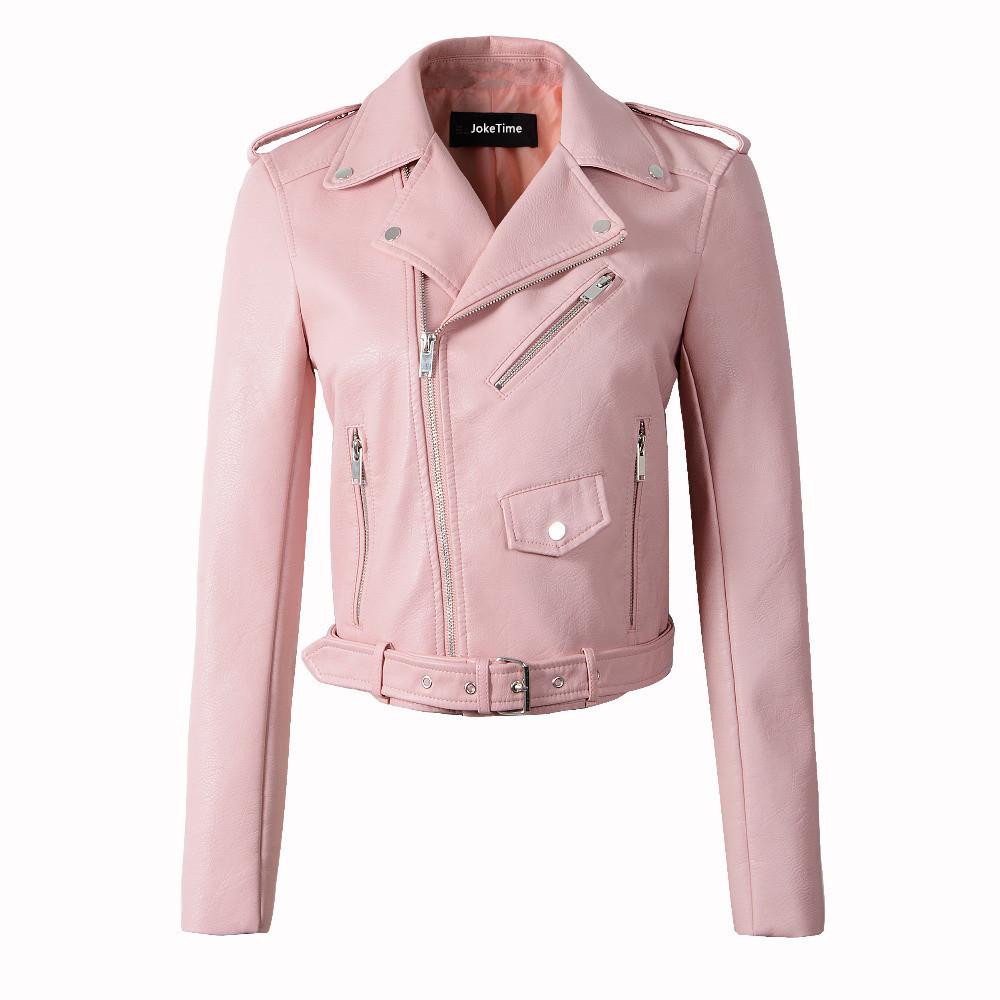 New Women's Leather Jacket Pu Leather Oblique Zipper Locomotive Leather Jacket, Short Jacket