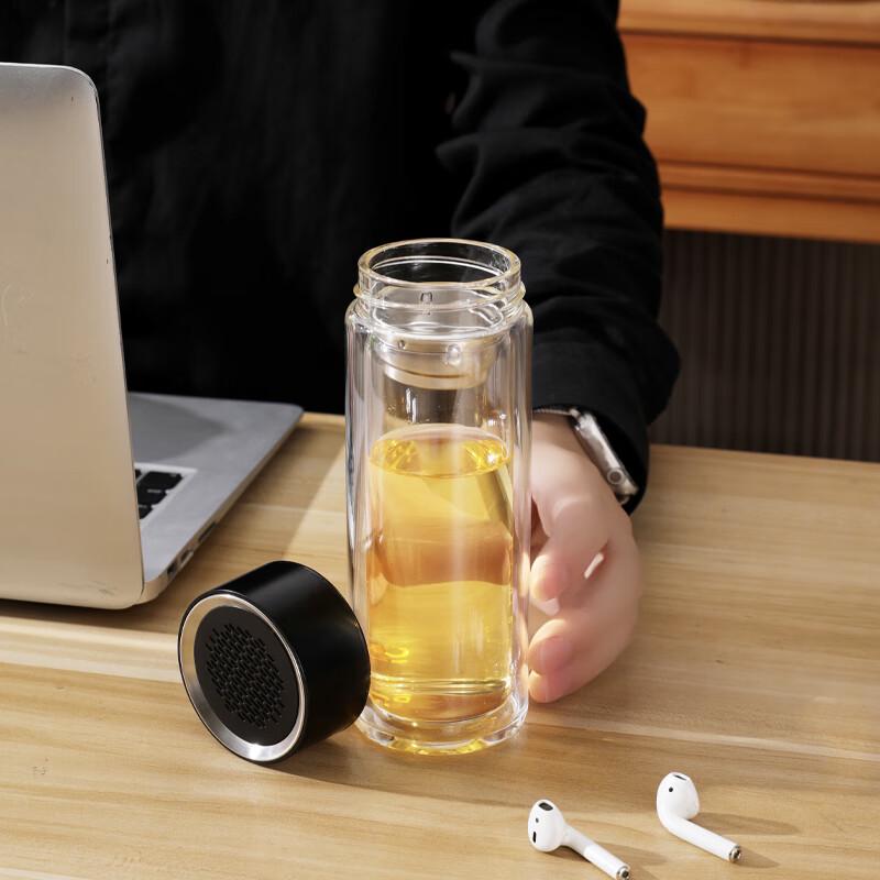 GUOZI Yuelai Double Wall Glass Tea Infuser Bottle